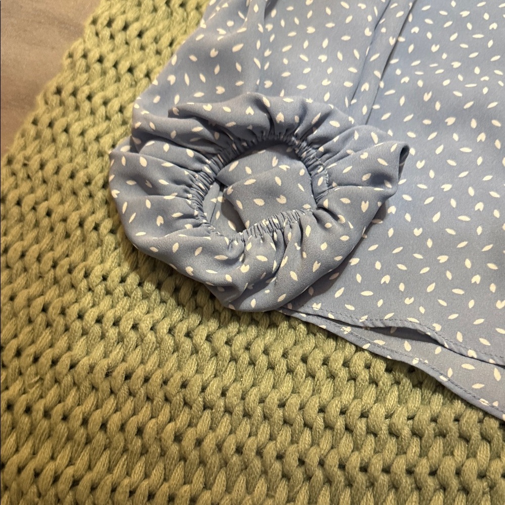 LOFT Light Blue Blouse with White Pattern